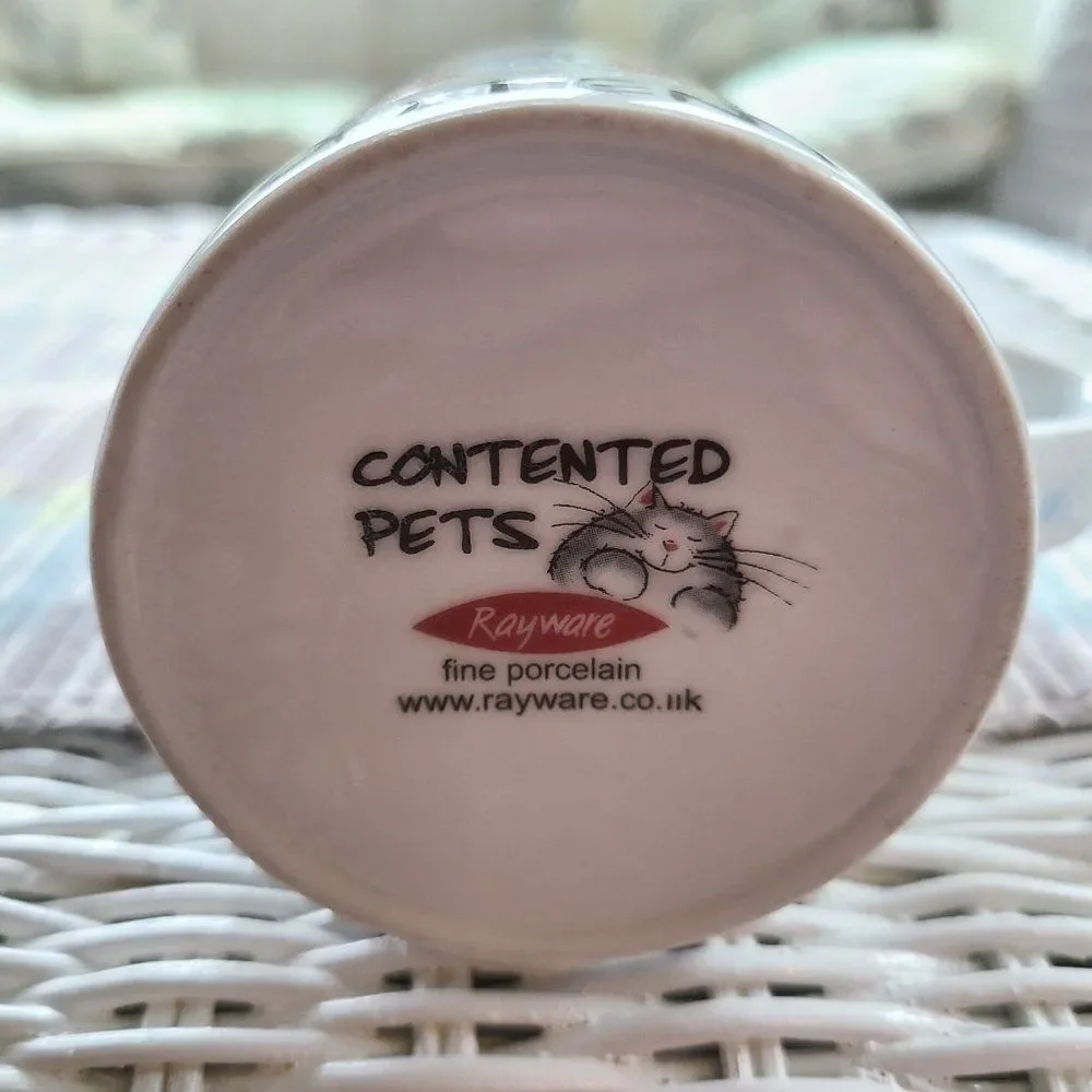 Contented Pets Cat Lover's Fine Porcelain Coffee Tea Cup Mug Rayware Vintage